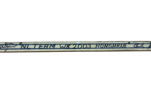 Stick Tommie Hartogs WK 2003 Hongarije | Gesigneerd door het hele Nedelandse team